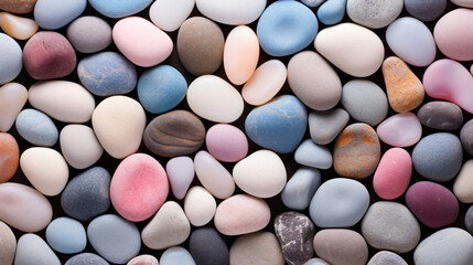 Fototapeta na wymiar Pastel-colored pebble stones background.