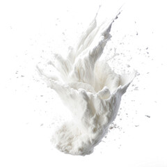 Flour flying isolated on transparent png.