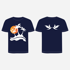 t shirt design for summer. blue color and best icon design.