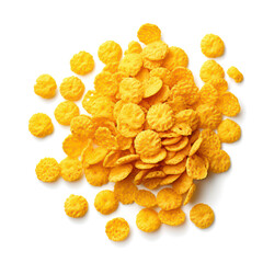 Sprinkle corn flakes  isolated on transparent png.
