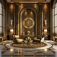 luxury art deco hotel lobby interior design