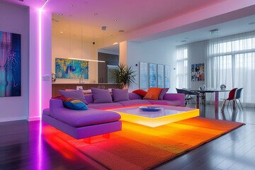 A home decor guide focusing on the use of fluorescent accents in interior design