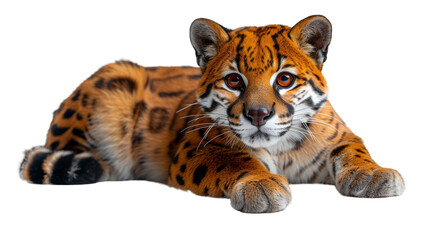 A fierce bengal tiger, with piercing eyes and majestic fur, gazes intensely at the camera, showcasing the raw power and beauty of this magnificent terrestrial mammal - obrazy, fototapety, plakaty