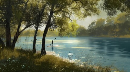 Obraz premium morning on the river
