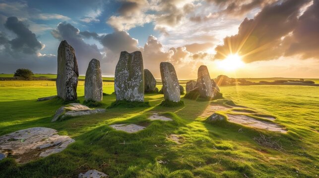 Stone landmarks and historical sites, landscape