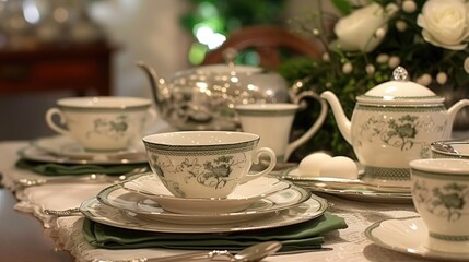 Irish Tea Time: Traditional tea settings with an Irish theme