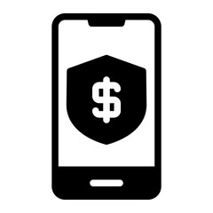 Fototapeta premium secure pay glyph icon