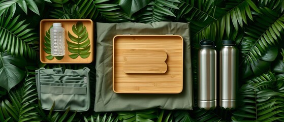 Eco-Friendly Dining Essentials Flat Lay

