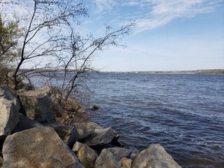 Rocky river bank