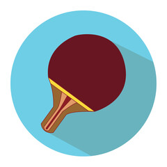 Table tennis tool flat web mobile icon with long shadow