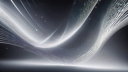 Naklejka premium Clean white background, white abstract background, wavy background, curved background, backdrops background, white particles, and wavy background