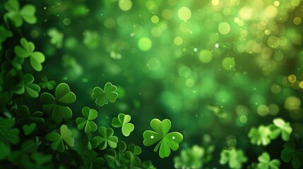 Saint Patrick's Background with a Clover Green Background