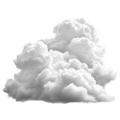 Fluffy Cloudscape Isolated on Transparent or White Background, PNG