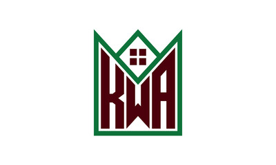 KWA initial letter real estate builders logo design vector. construction ,housing, home marker, property, building, apartment, flat, compartment, business, corporate, house rent, rental, commercial - obrazy, fototapety, plakaty