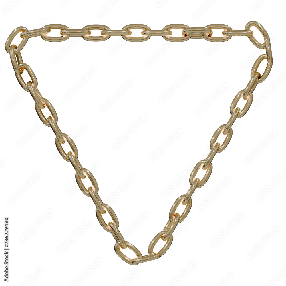 Poster celestial embrace: golden chains weave an inverted triangle in 3d, evoking the moon's influence and 