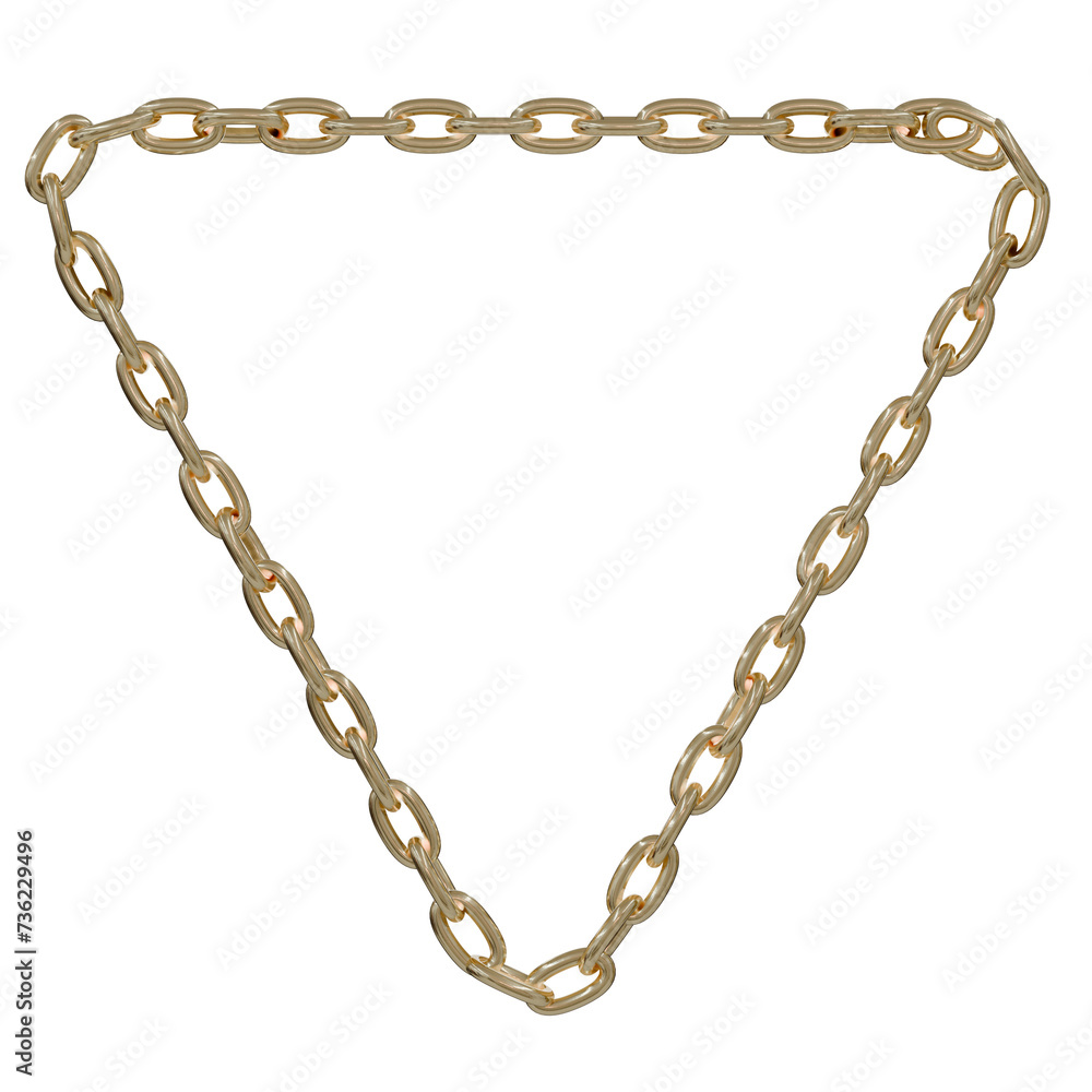 Poster ancient geometry reborn: a 3d masterpiece reimagines the inverted triangle with shimmering gold chai