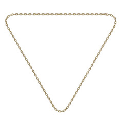 Modern Enigma: A 3D rendering reinterprets the inverted triangle with gleaming gold chains. Explore its multifaceted meanings, from ancient wisdom to contemporary interpretations