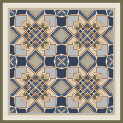 Creative color abstract geometric pattern in white beige gray blue, vector seamless, can be used for printing onto fabric, interior, design, textile.
