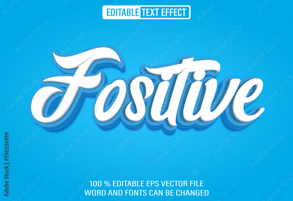 Poster editable 3d text style effect - fositive text effect template