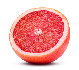 Half of ripe grapefruit isolated on white
