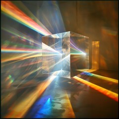 beam of light is emitting a rainbow and shining