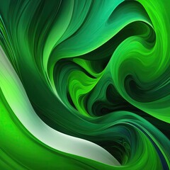 Naklejka premium Vibrant colors and Green flowing smooth wave Background