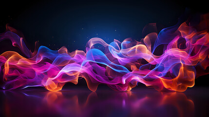 Fototapeta premium Spectral Flames Abstract. A mesmerizing artwork of flowing colors resembling flames, suitable for vibrant visual design and backgrounds.