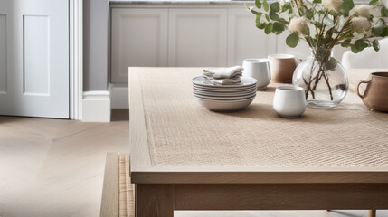 Fototapeta premium Minimalist Dining Table with Natural Elements