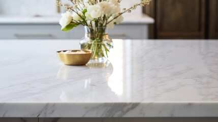 Marble Kitchen Counter with Modern Décor