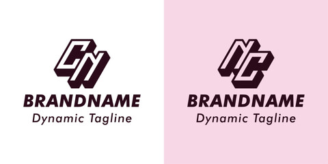 Fototapeta premium Letters CN and NC 3D Monogram Logo, Suitable for business with CN or NC initials
