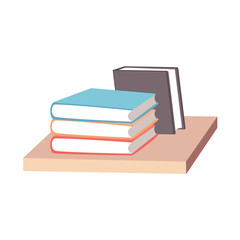 Office furniture of colorful set. The image portrays a vibrant bookshelf with a colorful cartoon design, blending creativity and functionality against a white background. Vector illustration.