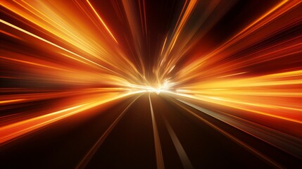 Fototapeta na wymiar Speeding motion blurred in tunnel. powerful of abtract light trails. rendering
