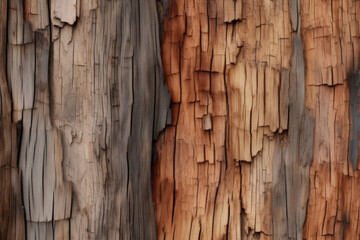 Processed collage of wooden bark chips flat surface texture. Background for banner, backdrop