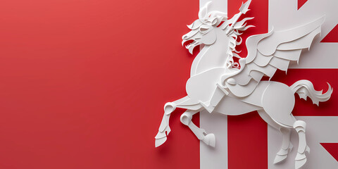 Origami horse: st. george's day banner