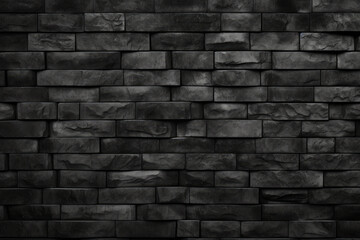 Processed collage of black brick wall surface texture. Background for banner, backdrop or texture