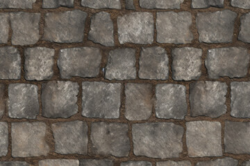 Fototapeta premium Processed collage of old street pavement surface texture. Background for banner, backdrop