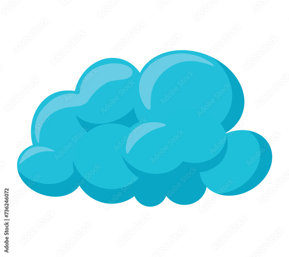Poster blue cloud of colorful set. the dynamic design of the cloud in this illustration features a colorful