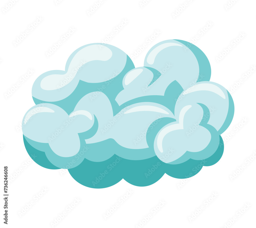 Poster blue cloud of colorful set. this image portrays a colorful cloud design, characterized by its vivid 