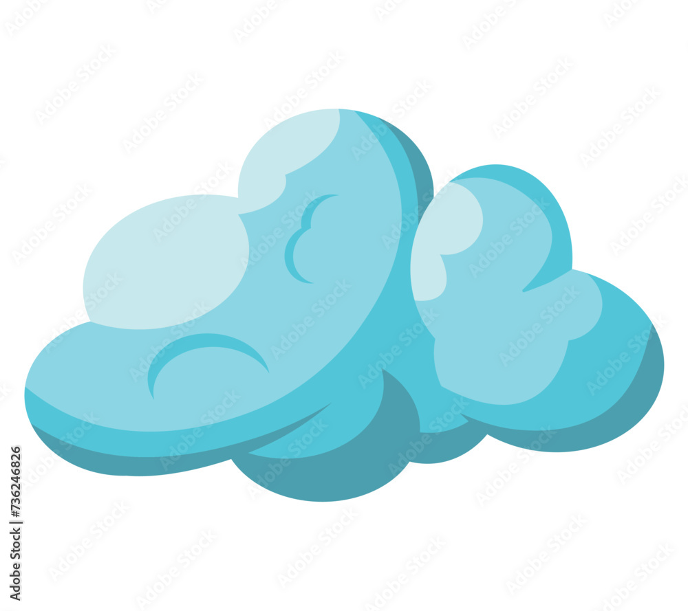 Poster blue cloud of colorful set. a colorful cloud design is depicted in a vibrant and captivating style, 