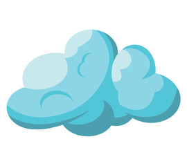 Blue cloud of colorful set. A colorful cloud design is depicted in a vibrant and captivating style, creating a sense of wonder and whimsy against the clean canvas. Vector illustration.