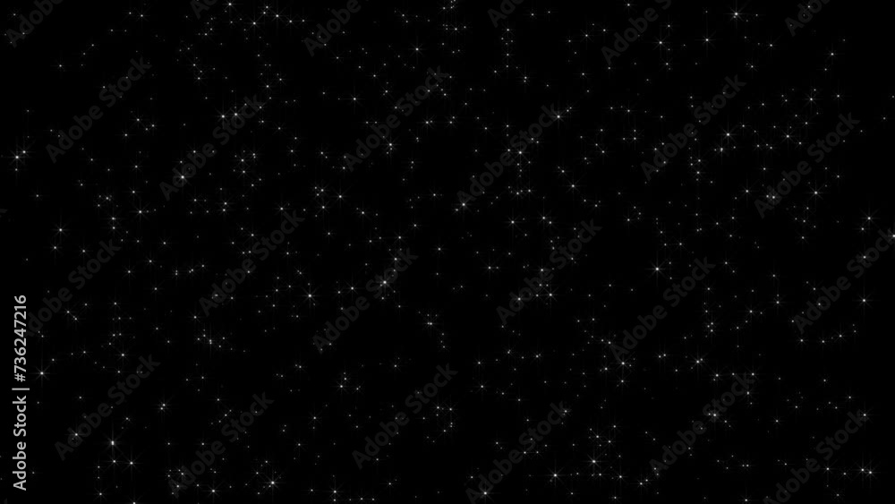 Wall mural stars glowing in sky abstract motion background loop video animation.
