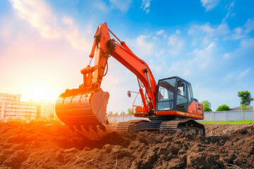 Crawler Excavator in Action: Soil Excavation