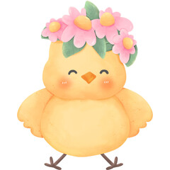 Chicken with flowers 