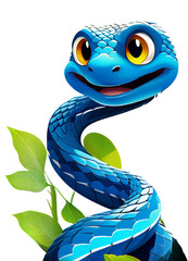 Cute blue snake in 2025