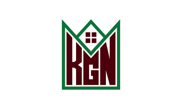 KGN initial letter real estate builders logo design vector. construction ,housing, home marker, property, building, apartment, flat, compartment, business, corporate, house rent, rental, commercial