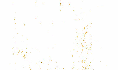 Doted and confetti golden glitter on transparent background. Shiny glittering dust. Gold glitter sparkle confetti that floats down falling