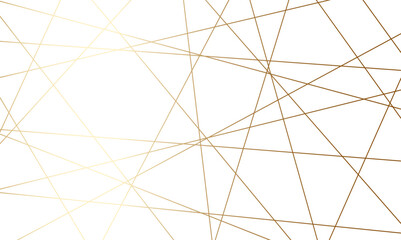 Luxury seamless premium shiny golden random chaotic square and triangle lines on transparent background. Vector, illustration
