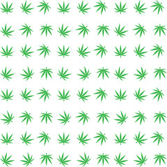 Seamless pattern with marijuana leaf. Cannabis background. Pattern can be used for fabric design, wallpaper, wrapping papers. Isolated vector illustration.