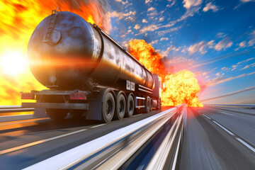 Highway Nightmare: Toxic Truck Ignites