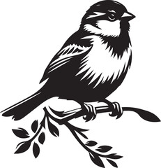 Sparrow bird silhouette vector art